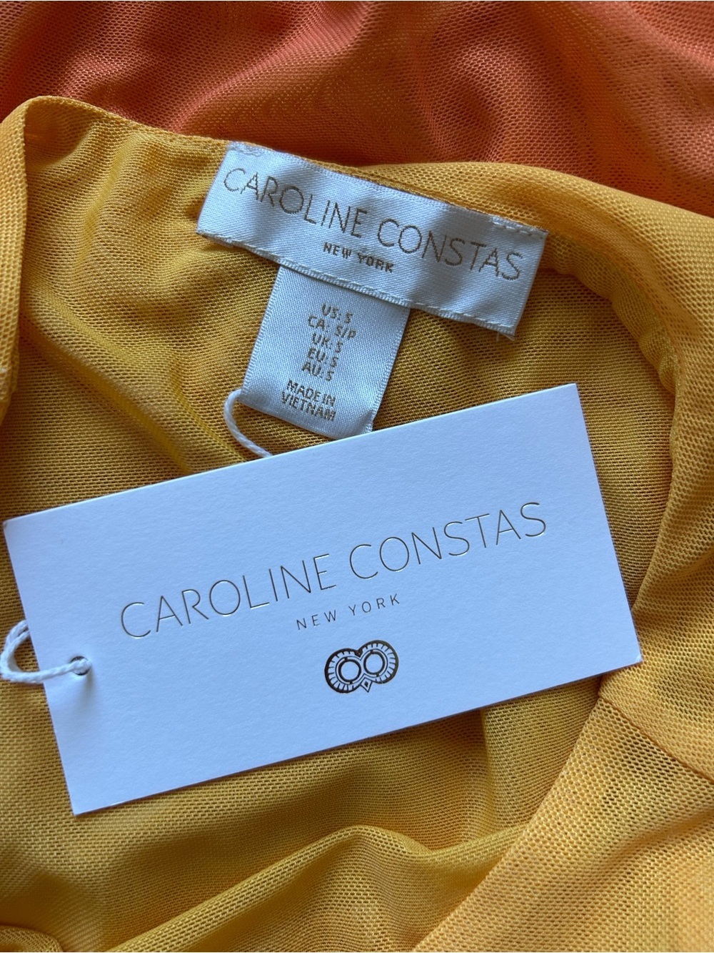 Caroline Constas Sunset Ombre Orange Gradient Mesh Sleeveless Coverup Maxi Dress - Picture 7 of 7